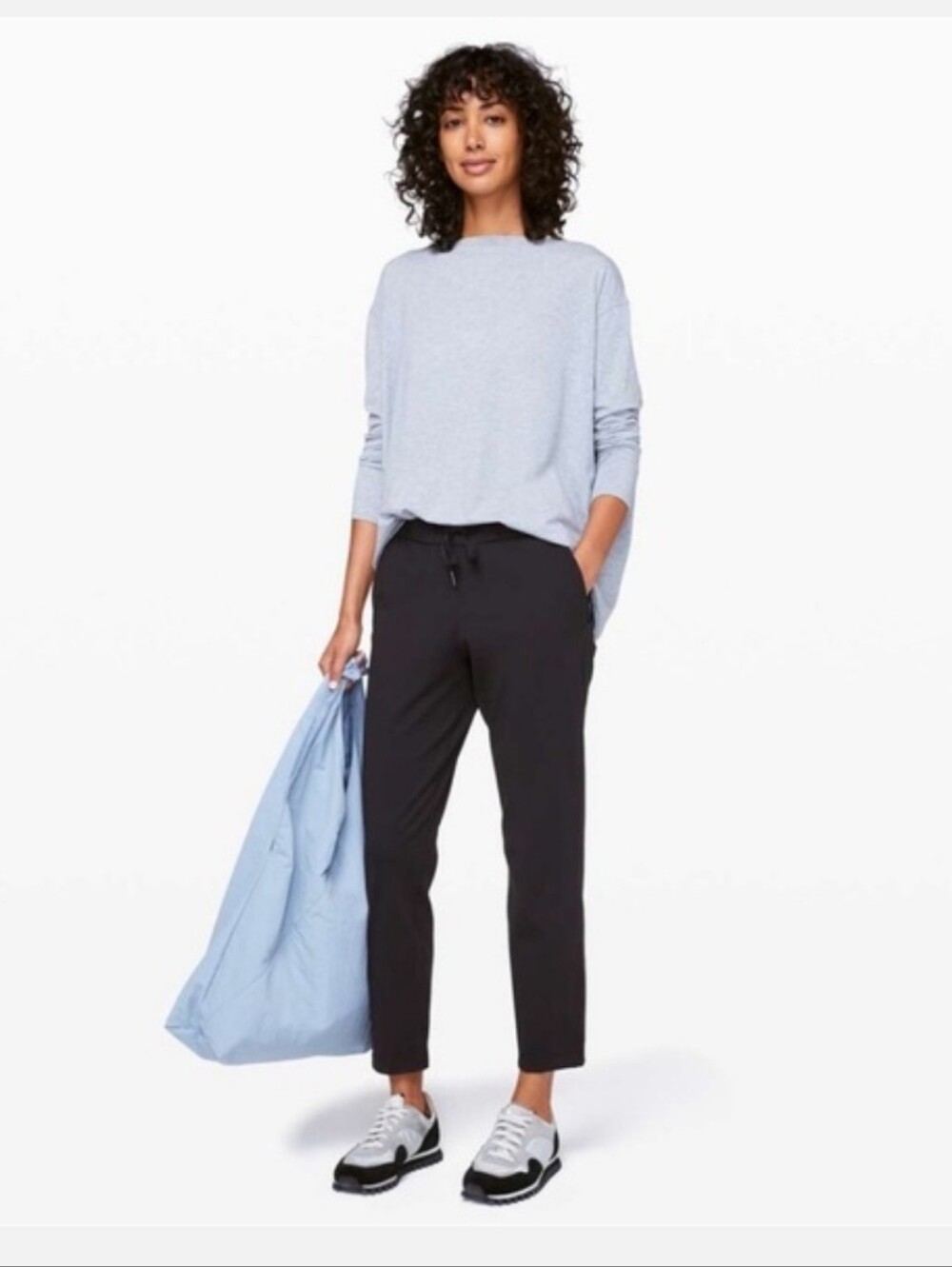 lululemon On The Fly Black Drawstring Straight Leg Joggers